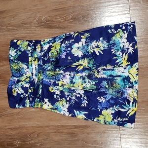 (8) Ricki's Empire Waist Strapless Dress Tropical Florals Print Party Vacation